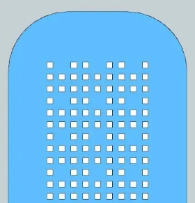 Hole size and position can be specified.